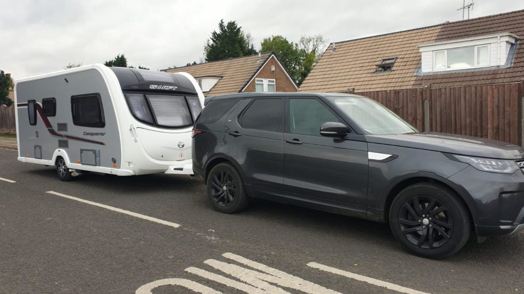 National Touring Caravan Buyer Range Rover towing a touring caravan